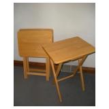 (3) MAPLE SNACK TABLES