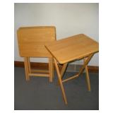 (3) MAPLE SNACK TABLES