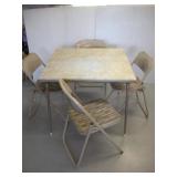 FOLDING CARD TABLE AND 4 CHAIRS