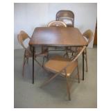 FOLDING CARD TABLE AND 5 CHAIRS
