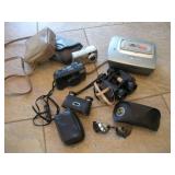 VINTAGE CAMERAS W/ BINOCULERS AND