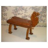 VINTAGE HAND CARVED CAMEL SADDLE STOOL