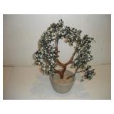 CHINESE GLASS BONSAI CHERRY TREE 20X14