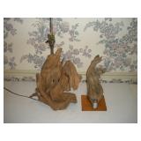2 MID CENTURY MODERN DRIFTWOOD LAMPS-27 INCH TALL