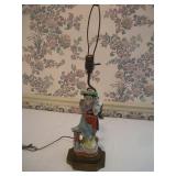 1940S ORIENTAL FAMILLE ROSE STATUE LAMP