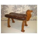 VINTAGE HAND CARVED CAMEL SADDLE STOOL