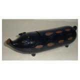 VINTAGE CERAMIC HOG PIGGY BANK 11 INCH LONG