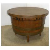VINTAGE BARREL END TABLE