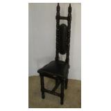 VINTAGE SPANISH COLONIAL REVIVAL HALL CHAIR W/--