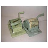 2 VINTAGE PAYMASTER ADDING MACHINES WITH KEYS