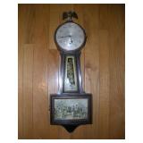 VINGTAGE WATERBURY WIND-UP BANJO CLOCK
