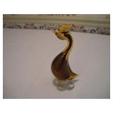 MURANO MID SEGUSO AMBER GLASS DUCK