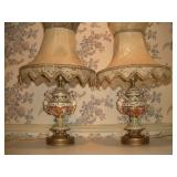 2 - CAPODIMONTE ITALIAN PORCELIN DRAGON LAMPS