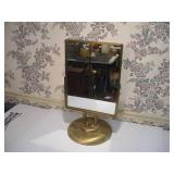 LARGE VINTAGE BRASS 2 SIDED VANITY MIRROR 16 X 27