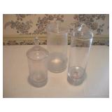 (3) VINTAGE GLASS APOTHECARY VASES