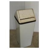 VINTAGE WHITE MIPRO METAL TRASH CAN 37IN TALL