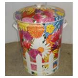 1970'S 'FLOWER POWER' METAL TRASH CAN