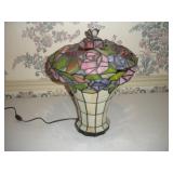 16 INCH TALL  LEAD GLASS TABLE LAMP