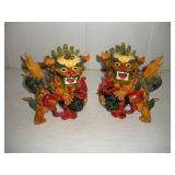 2  7 inch Tall VINTAGE TOSCANO FOO DOG STATUES
