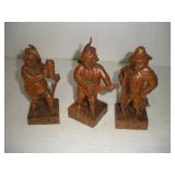 VINTAGE HAND CARVED WOODEN FIGURINES 7 INCH TALL