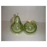 VINTAGE MURANO GLASS PEAR & APPLE SET