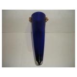 VINTAGE 18 INCH TALL  HAND\ BLOWN GLASS WALL VASE