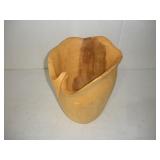HANDCARVED WOODEN POT 9X9X10