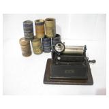 VINTAGE EDISON 'GEM' PHONOGRAPH W/ -CYLINDERS