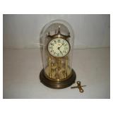 VINTAGE KUNDO BRASS ANIVERSARY CLOCK W/ KEY