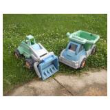TOY DUMP TRUCK AND LOADER 24IN LONG