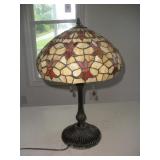 VINTAGE LEAD GLASS TABLE LAMP