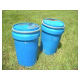 (2) 'GRIEF' 114 Liter Plastic Drums w/ lids