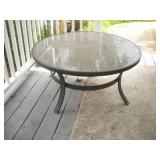 GLASS TOP PATIO COFFEE TABLE