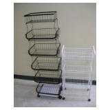 (2) STORAGE RACKS ON WHEELS TALLEST 51IN