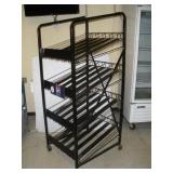 METAL SODA RACK ON WHEELS  26X30X86