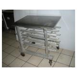 ALUMINUM FOOD CAN CART W/ STAINLESS STEEL---