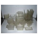 PLASTIC FOOD STORAGE TRAYS W/ LIDS