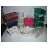 ASSORTED PLASTIC STORAGE BINS