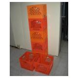 (7) PLASTIC MILK CRATES
