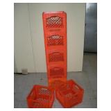 (7) PLASTIC MILK CRATES