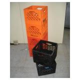 (6) PLASTIC MILK CRATES