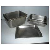 (2) 2IN AND (2) 6IN STAINLESS STEEL HALF PANS