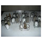 SALT & PEPPER SHAKERS W/ CADDIES