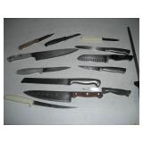 (12) KNIVES AND SHARPENER