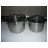 (2) STAINLESS STEEL STOCK POTS