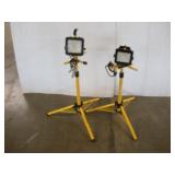 (2) LED WORK LIGHTS W/ ADJUSTABLE TRIPOD