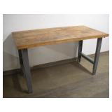5FT BUTCHER BLOCK TOP WORK STATION W/