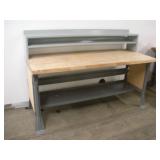 6FT BUTCHER BLOCK TOP WORK STATION W/