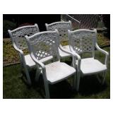 (4) STACKING PLASTIC PATIO CHAIRS