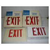 (3) LIGHTED EXIT SIGNS W/ 1 REPLACMENT LENS